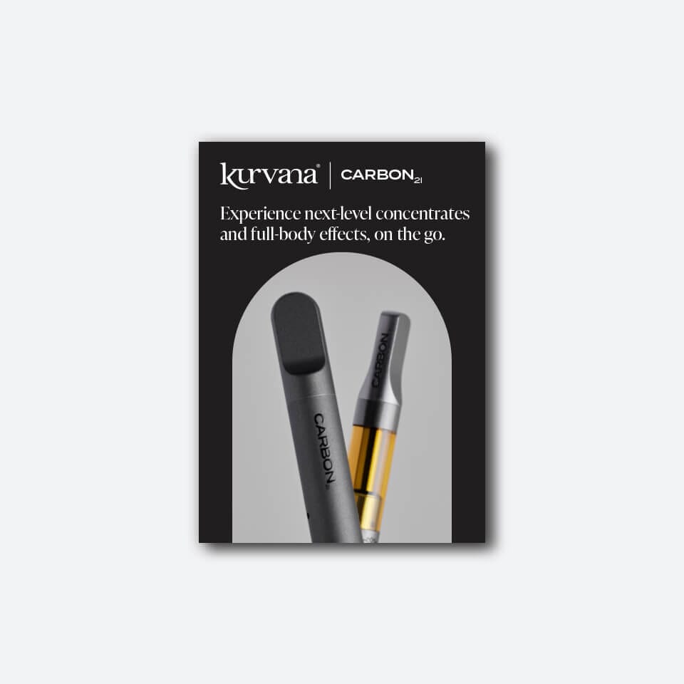 kurvana-carbon-5x7-2024 | Kurvana | Curated for years. Experienced in moments. Kurvana Carbon21 concentrate vape pen, offering on-the-go next-level concentrates and full-body effects.